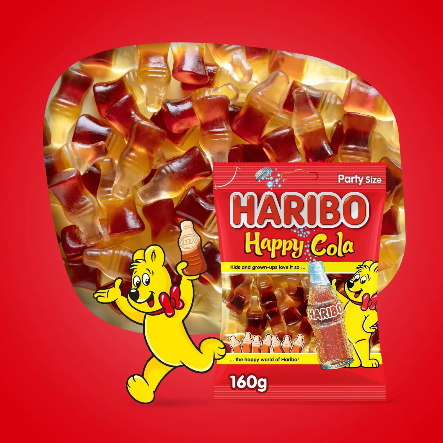 Haribo Halal Happy Cola Gummy Bears 200g (Cola Aromali)