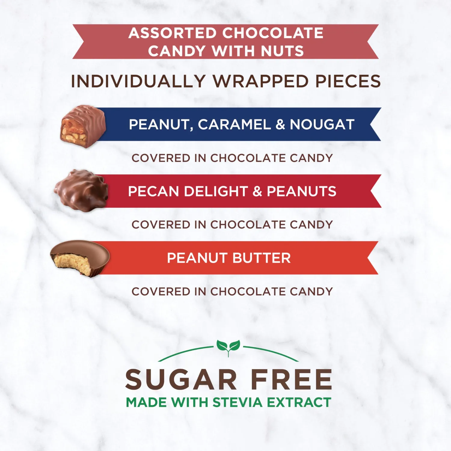 RUSSELL STOVER Sugar Free Assorted Chocolate Candy with Nuts, 15.5 oz