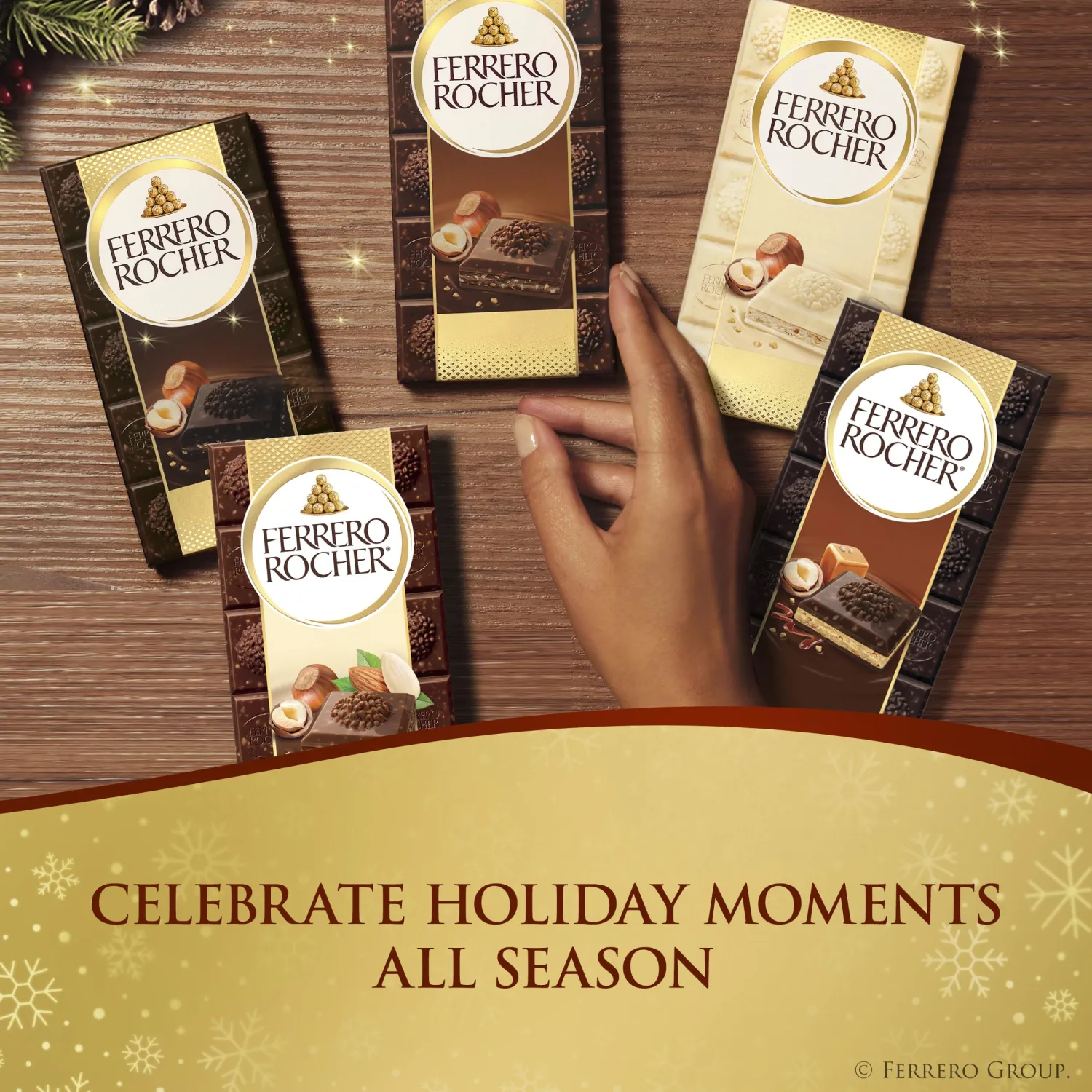 Ferrero Rocher Premium Chocolate Bars, 8 Pack, Dark Chocolate Hazelnut and Crunchy Salted Caramel, Luxury Chocolate, Individually Wrapped Holiday Treats, 3.1 oz Each