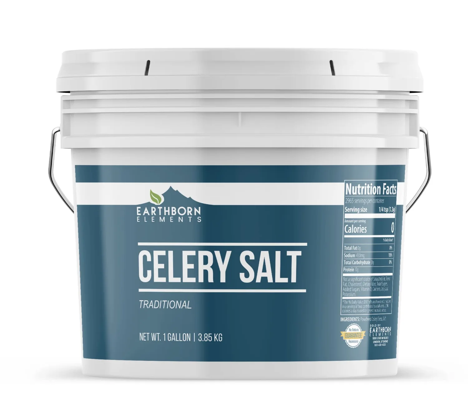 Earthborn Elements Celery Salt 1 Gallon Bucket, Bold & Fresh, Traditional Seasoning