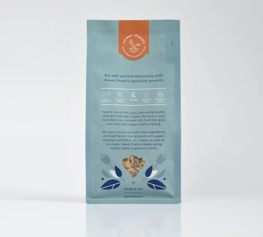 Sweet Diane’s Granola – Standard Size (12 oz): Organic, Low-Sugar, High-Fiber, Gluten-Free, Vegan, Delicious Breakfast and Snack Topper (Classic Size, Blueberry Almond)