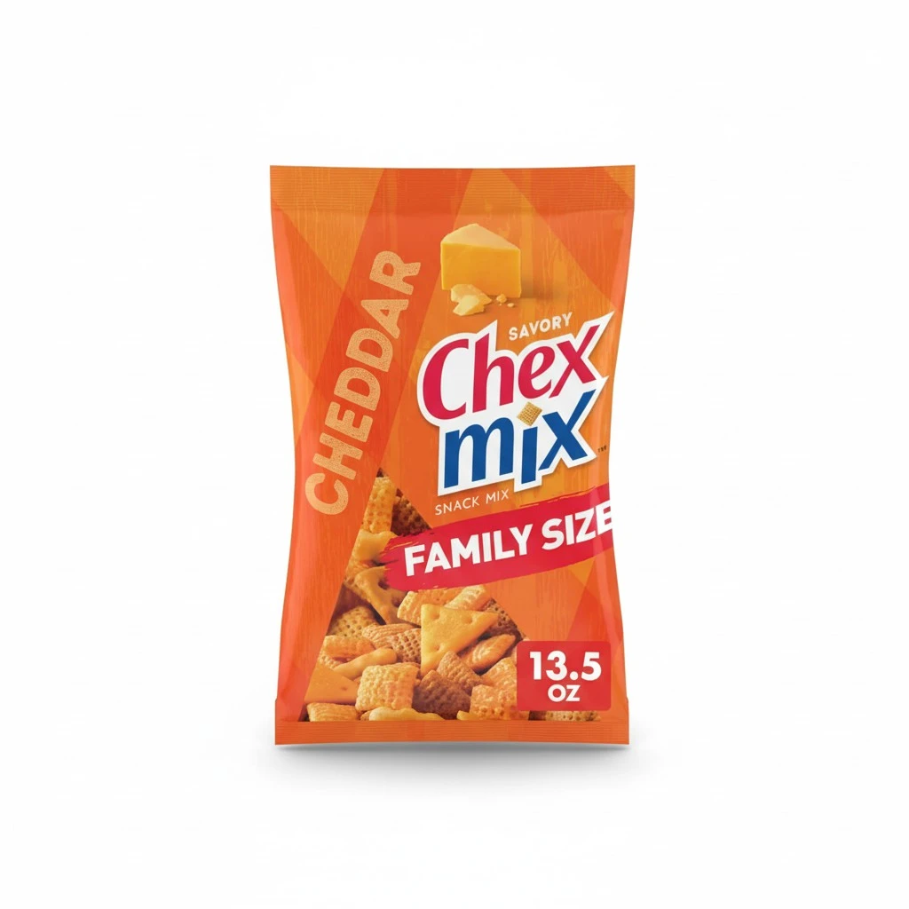 Chex Mix Cheddar Savory Snack Mix, Family Size, 13.5 oz