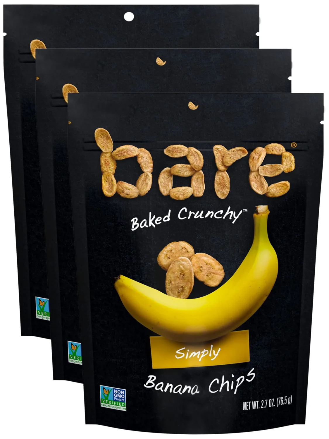 Bare Baked Crunchy Banana Chips, 2.7 Oz (Pack of 3)