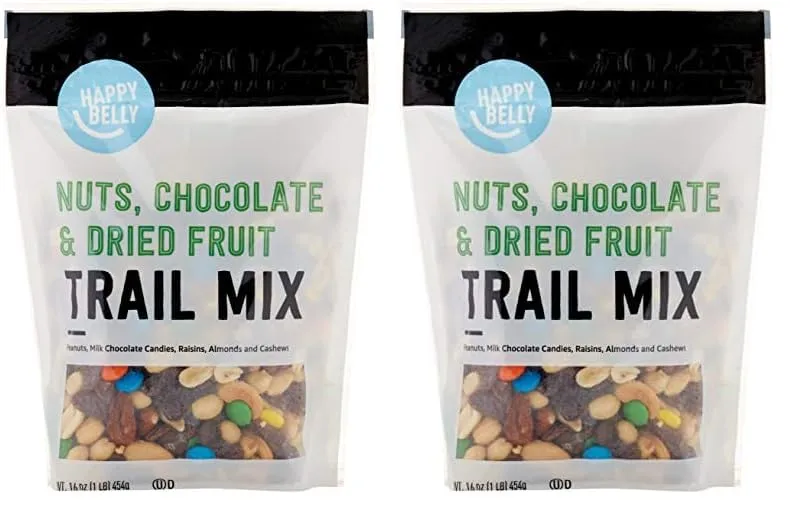 Amazon Brand - Happy Belly Nuts, Chocolate & Dried Fruit, Trail Mix, 16 Ounce (Pack of 2)