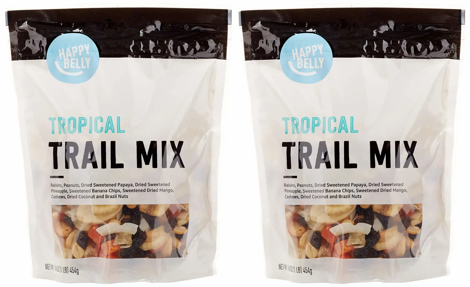 Amazon Brand - Happy Belly Tropical Trail Mix, 1 pound (Pack of 2)