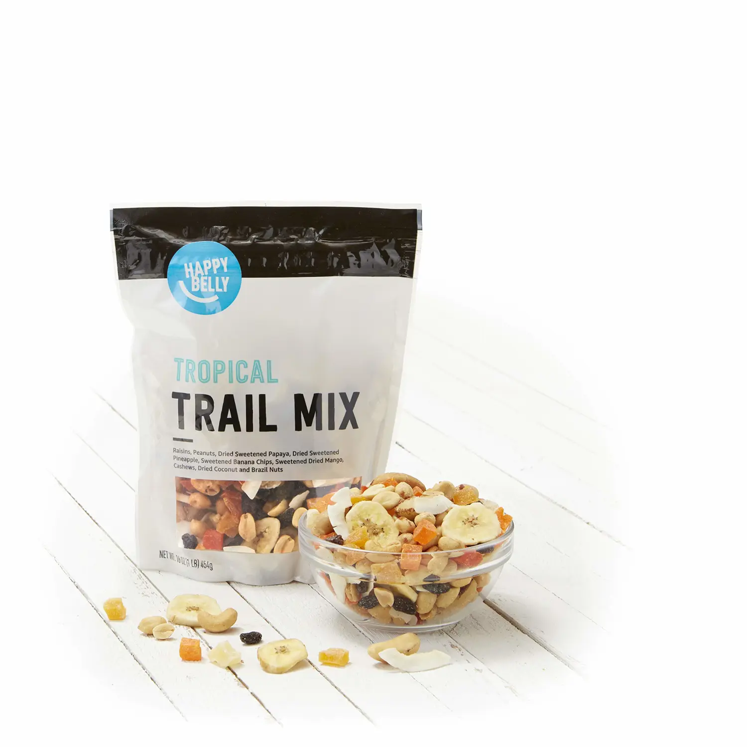 Amazon Brand - Happy Belly Tropical Trail Mix, 1 pound (Pack of 2)