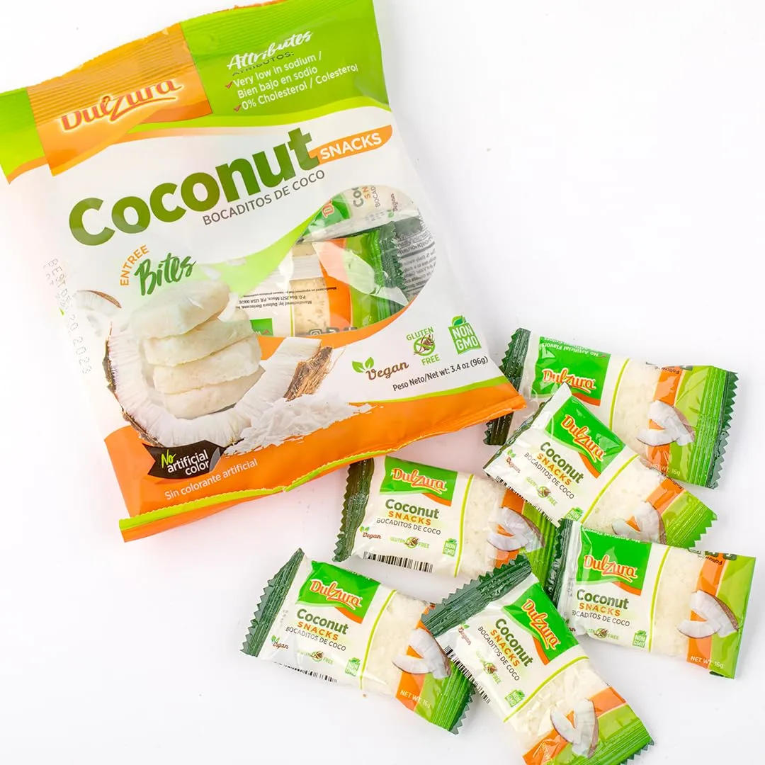 Dulzura Coconut Snacks - Light and Flaky Coconut Treats - 3.4 oz (Pack of 1)