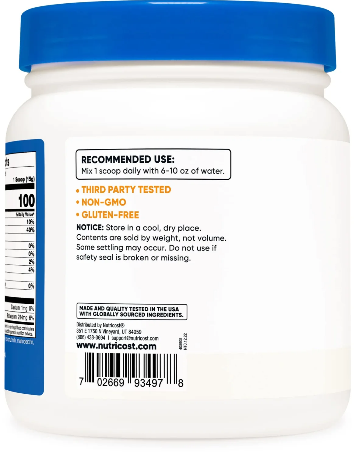 Nutricost Coconut Milk Powder 1LB