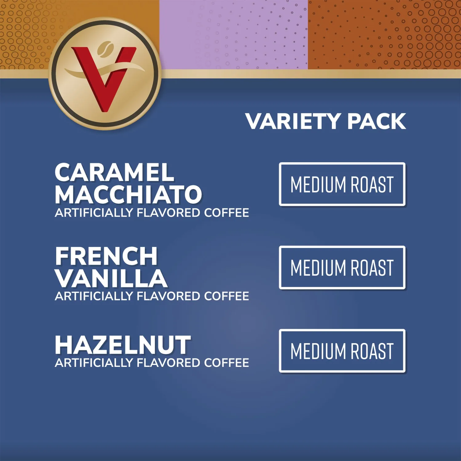Victor Allen's Coffee Variety Pack (French Vanilla Flavored, Caramel Macchiato, Hazelnut), 32 Count, Single Serve Coffee Pods for Keurig K-Cup Brewers