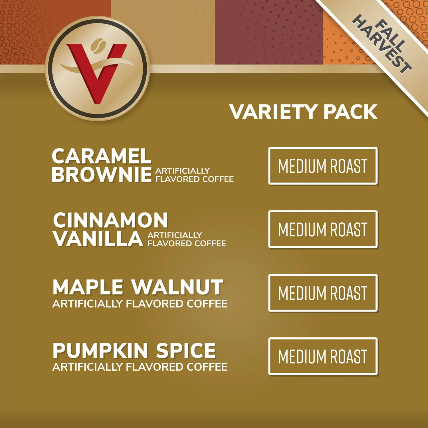 Victor Allen's Coffee Fall Harvest Variety Pack, Medium Roast, 96 Count, Single Serve Coffee Pods for Keurig K-Cup Brewers