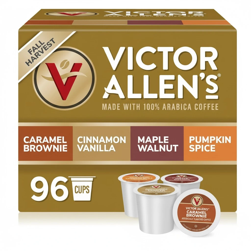 Victor Allen's Coffee Fall Harvest Variety Pack, Medium Roast, 96 Count, Single Serve Coffee Pods for Keurig K-Cup Brewers