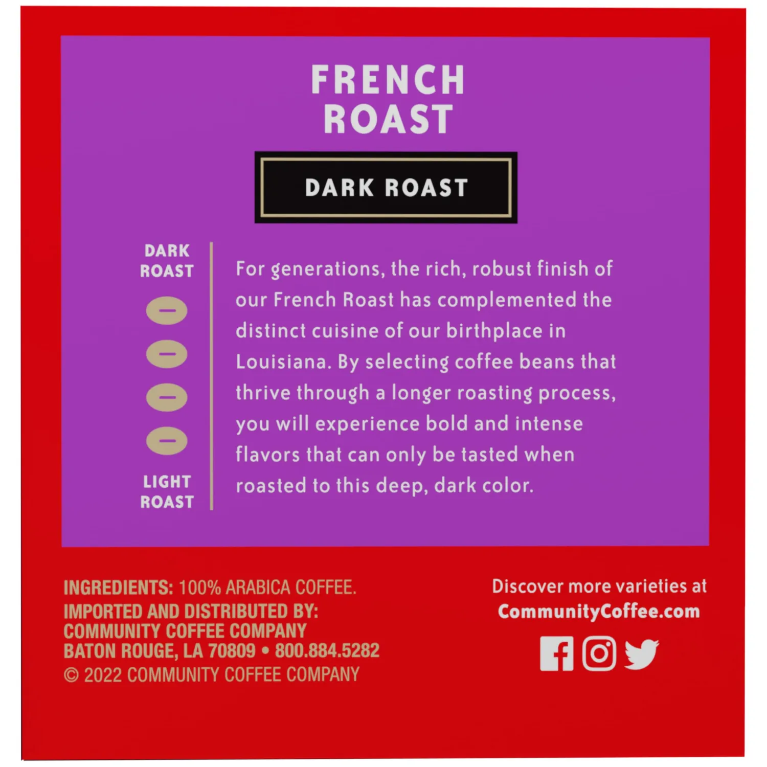Community Coffee French Roast 12 Count Coffee Pods, Extra Dark Roast, Compatible with Keurig 2.0 K-Cup Brewers, 12 Count (Pack of 1)