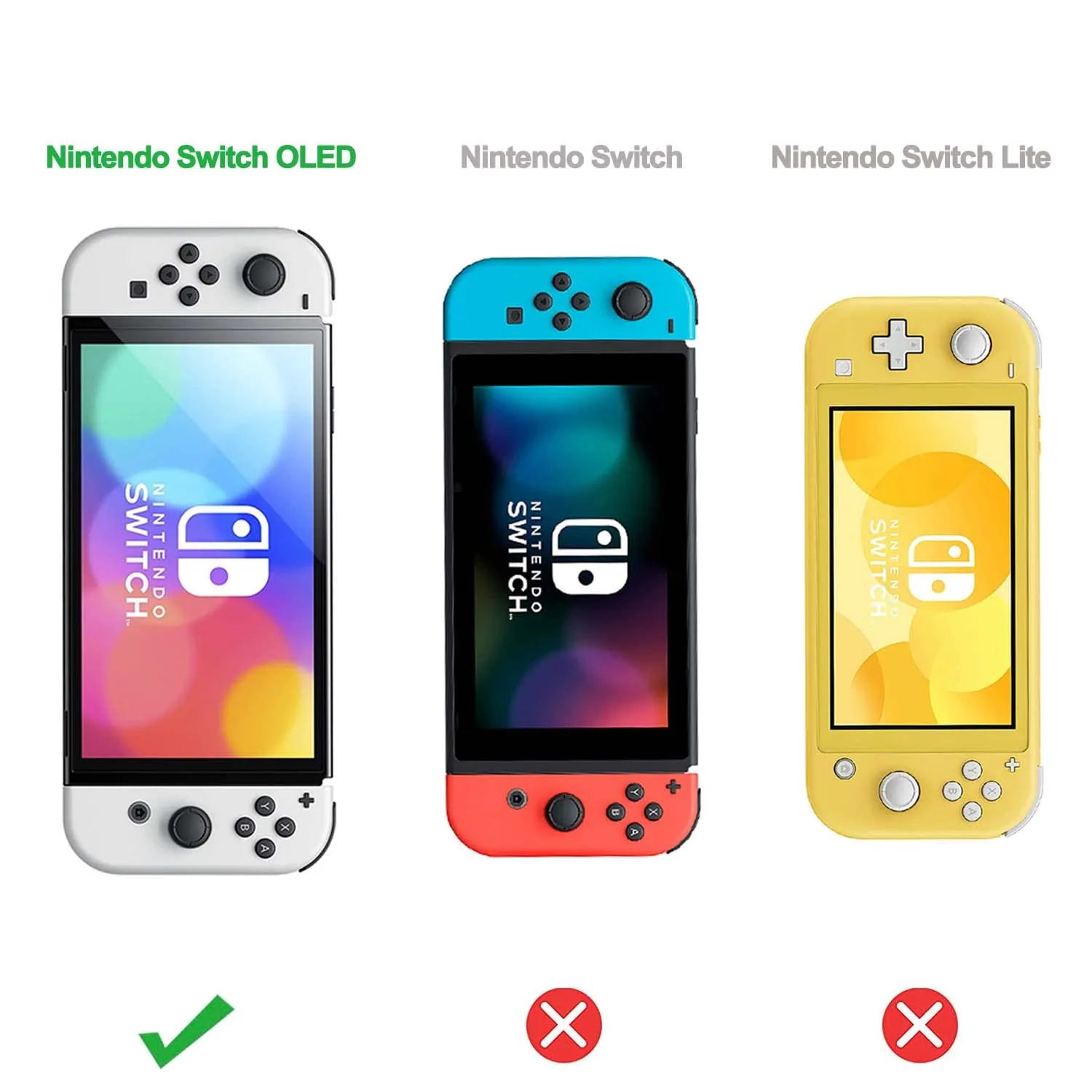 COMCOOL Dockable Case for Nintendo Switch OLED - [9 FT Military Grade Drop Protection] [with Tempered Glass Screen Protector and Thumb Grips] Cute Protective Cover for Nintendo Switch OLED - Stone