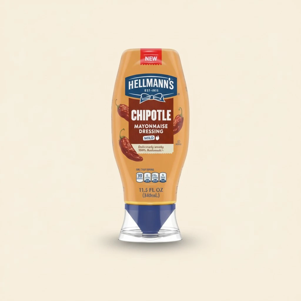 Hellmann's Mayonnaise Dressing Mild Chipotle 8 ct for Tacos, Grilled Chicken Sandwiches & More, with Real Ingredients & No Artificial Flavors, 11.5 oz
