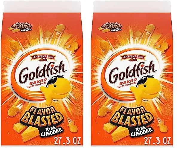 Goldfish Flavor Blasted Xtra Cheddar Cheese Crackers, 27.3 oz Carton (Pack of 2)