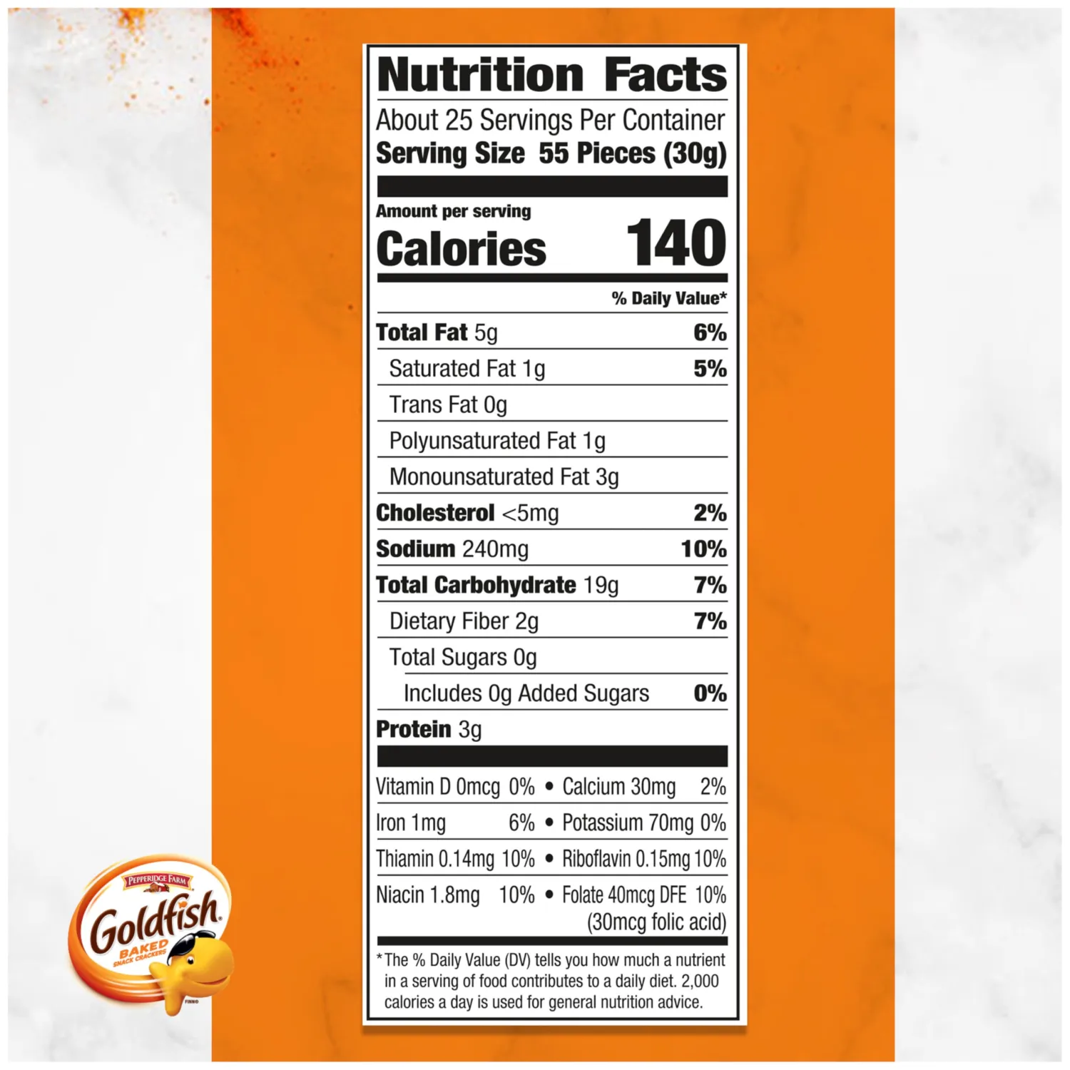 Goldfish Cheddar Cheese Crackers, Baked with Whole Grain, 27.3 oz Carton