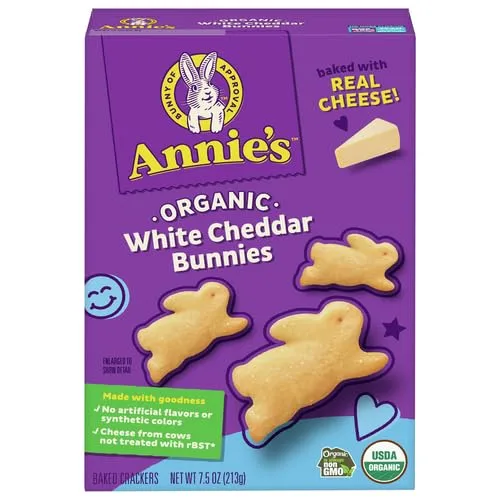 Annie's Organic White Cheddar Bunnies Baked Snack Crackers, 7.5 oz