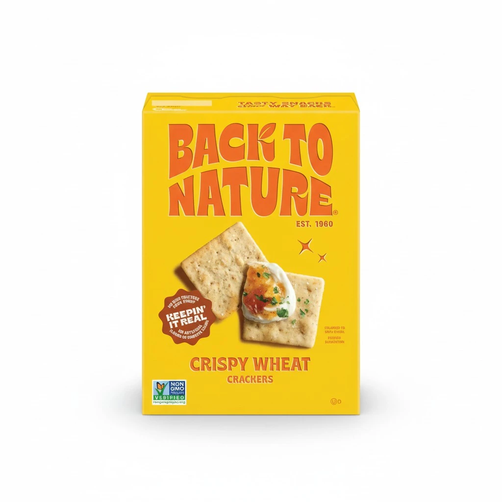Back to Nature - Crispy Wheat Crackers - Real Ingredients like Wheat Flour & Sea Salt - Non-GMO - 6.5 Ounce