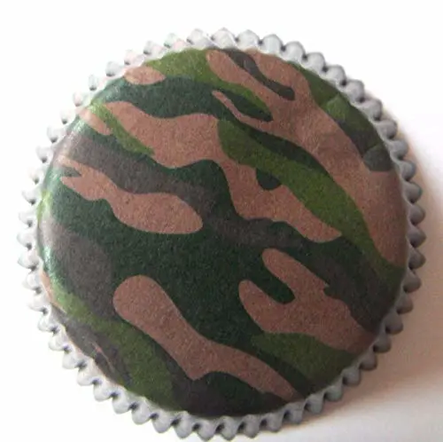 black camouflage greasproof Paper Muffin Cupcake Liners case Baking Cups 100 pcs,Standard Size 2x1.25inch (black camouflage)