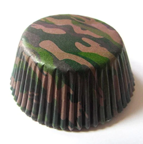 black camouflage greasproof Paper Muffin Cupcake Liners case Baking Cups 100 pcs,Standard Size 2x1.25inch (black camouflage)