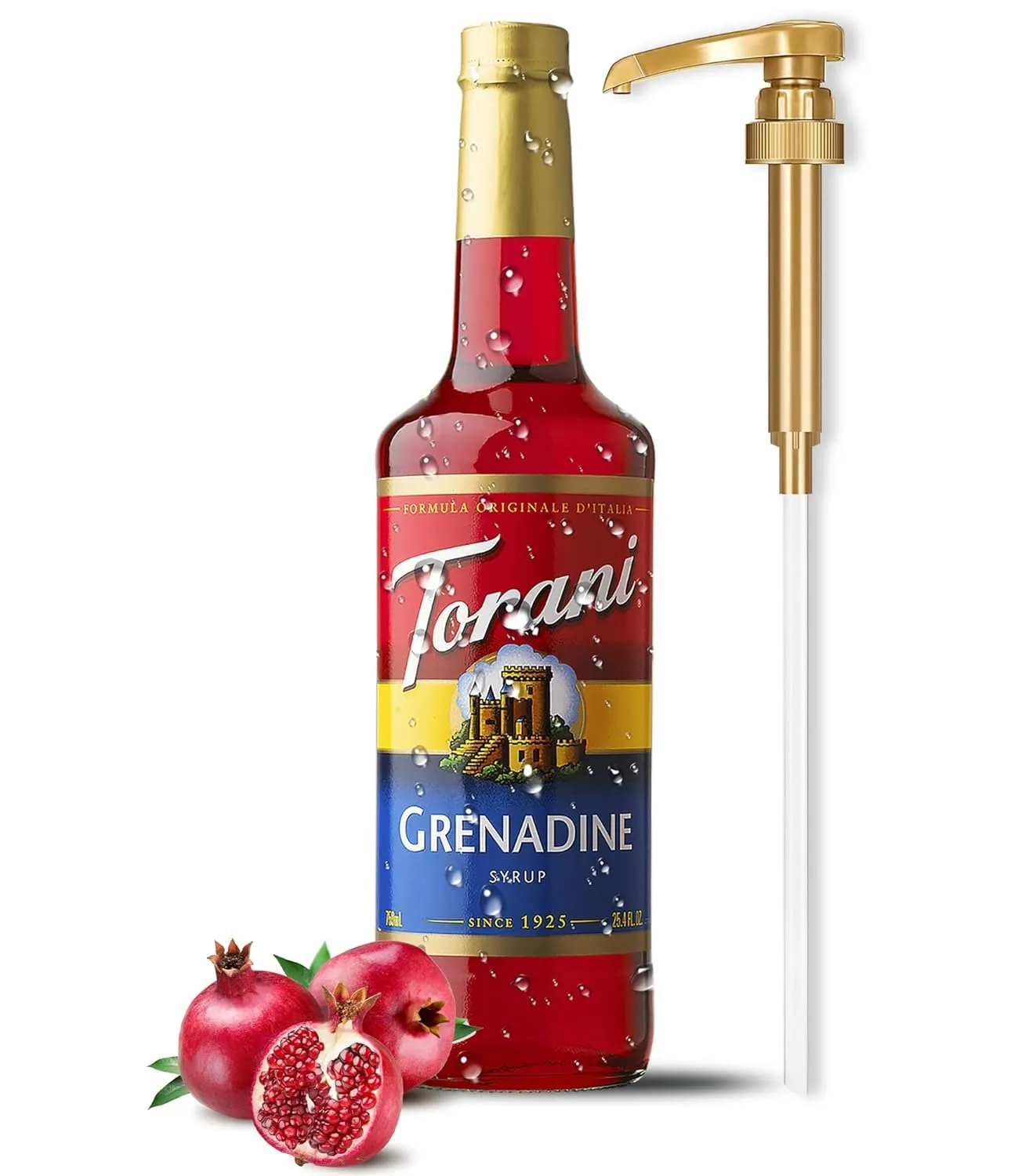 Grenadine Syrup for Drinks 25.4 Ounces with Little Squirt Syrup Pump