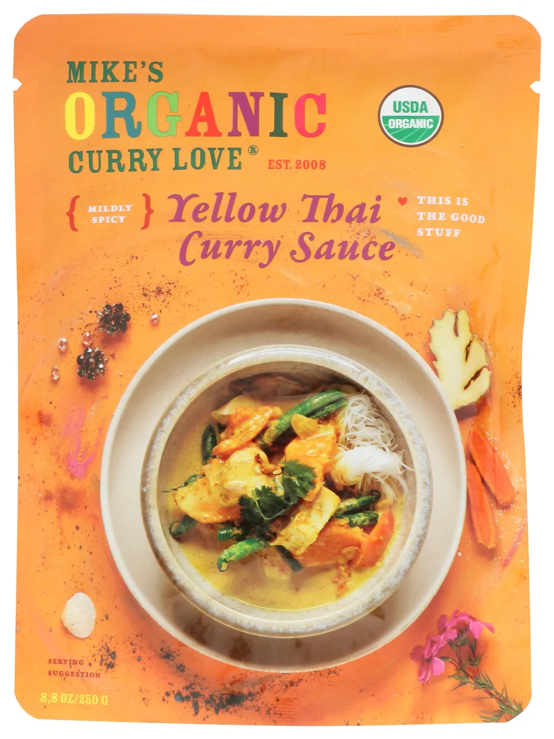 Curry Love, Organic Yellow Thai Curry Sauce, 8.8 Ounce