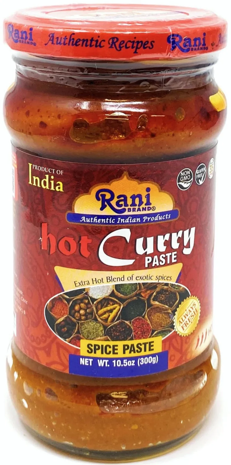 Rani Curry Paste HOT (Spice Paste) 10.5oz (300g) Glass Jar ~ No Colors | All Natural | NON-GMO | Vegan | Gluten Free | Indian Origin