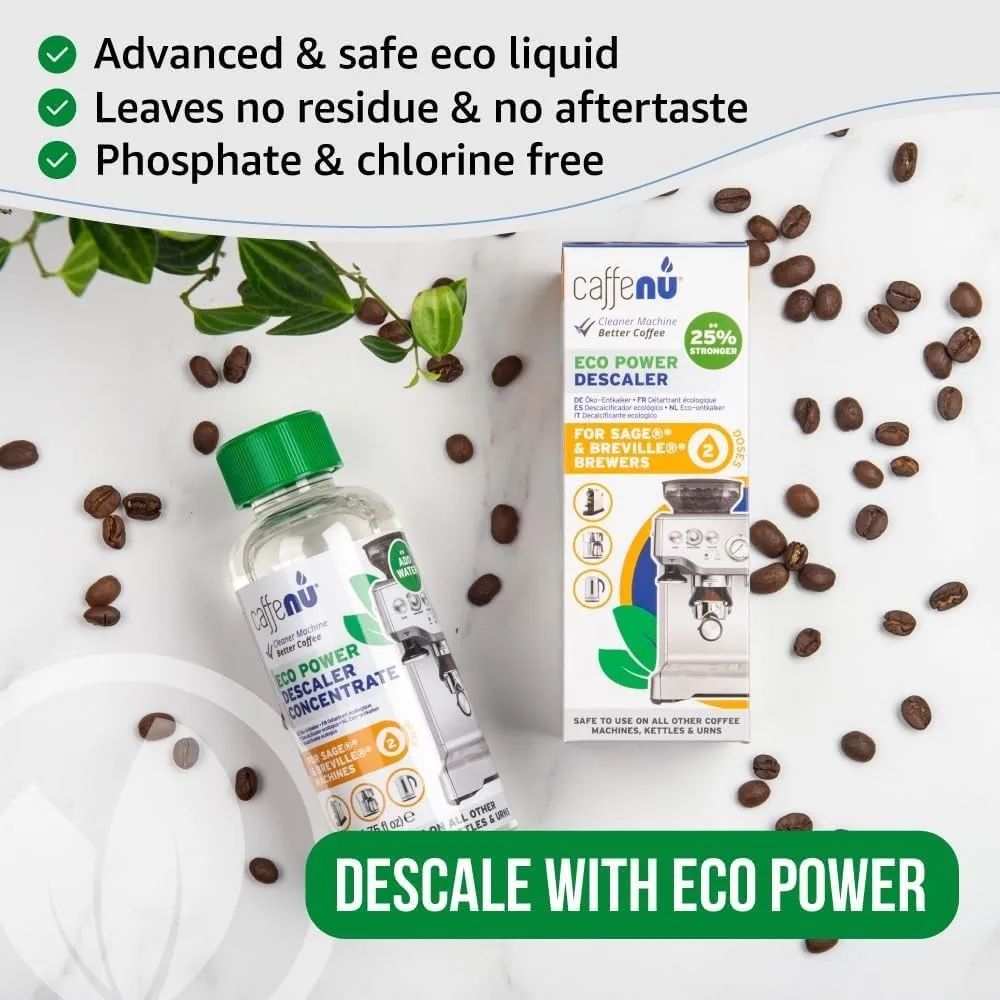 Breville Compatible Descaling Solution. Bottle of Descaler Solution. Descaling Kit Removes Limescale For Hotter Coffee. 2 Uses Descaler For Breville Coffee Machines.
