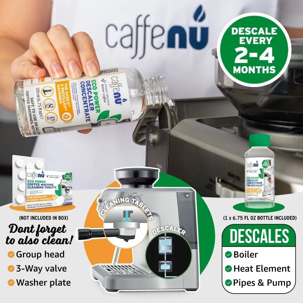 Breville Compatible Descaling Solution. Bottle of Descaler Solution. Descaling Kit Removes Limescale For Hotter Coffee. 2 Uses Descaler For Breville Coffee Machines.