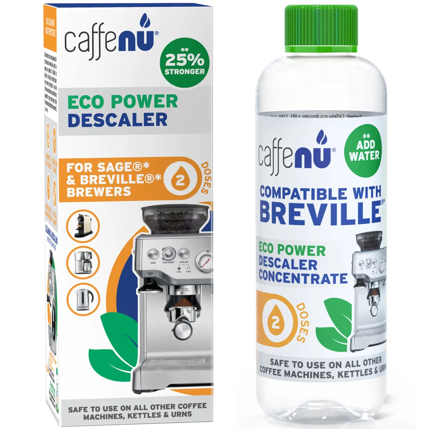 Breville Compatible Descaling Solution. Bottle of Descaler Solution. Descaling Kit Removes Limescale For Hotter Coffee. 2 Uses Descaler For Breville Coffee Machines.