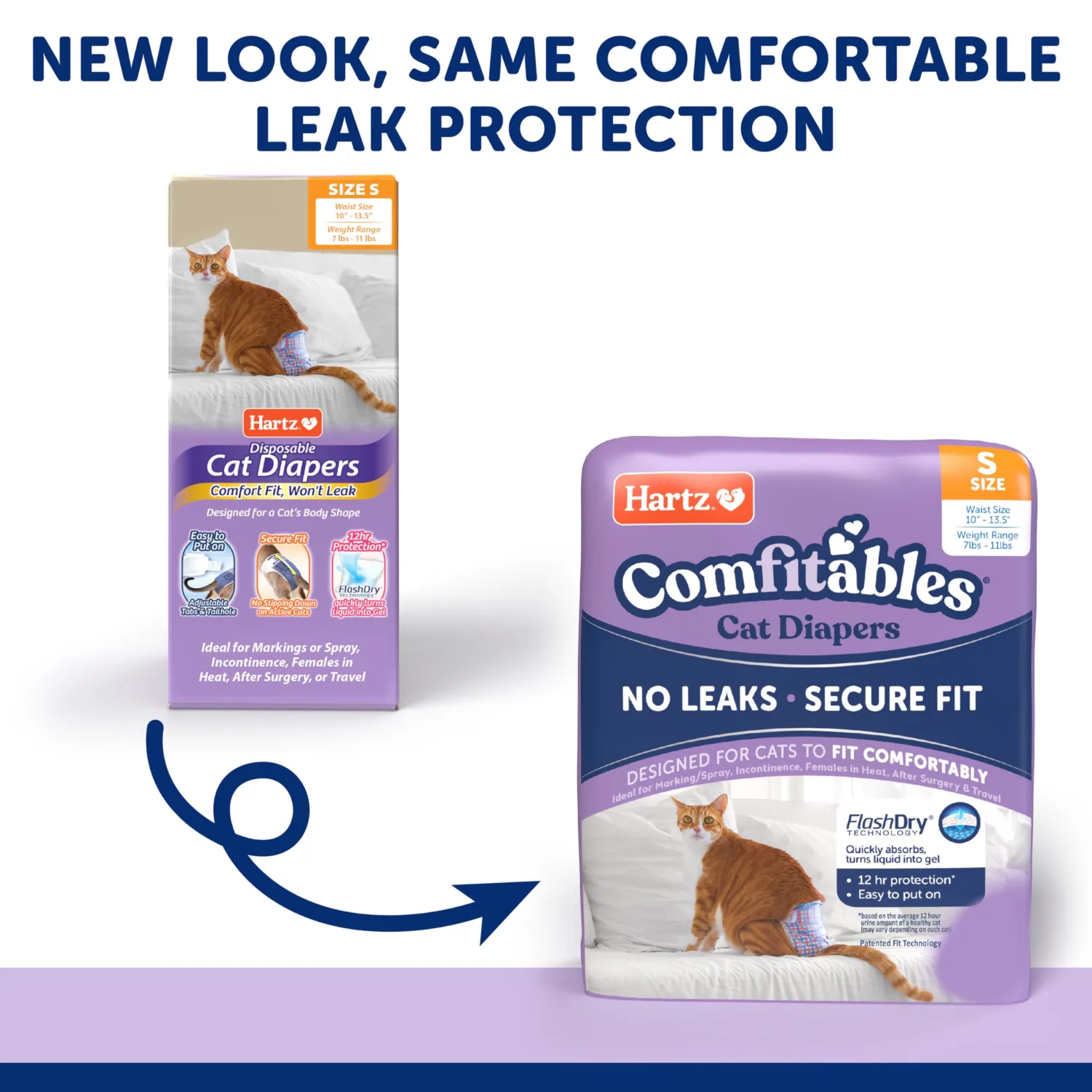 Hartz Comfitables Cat Diapers, Size S 16 Count, Comfortable & Secure Fit, Easy to Put On