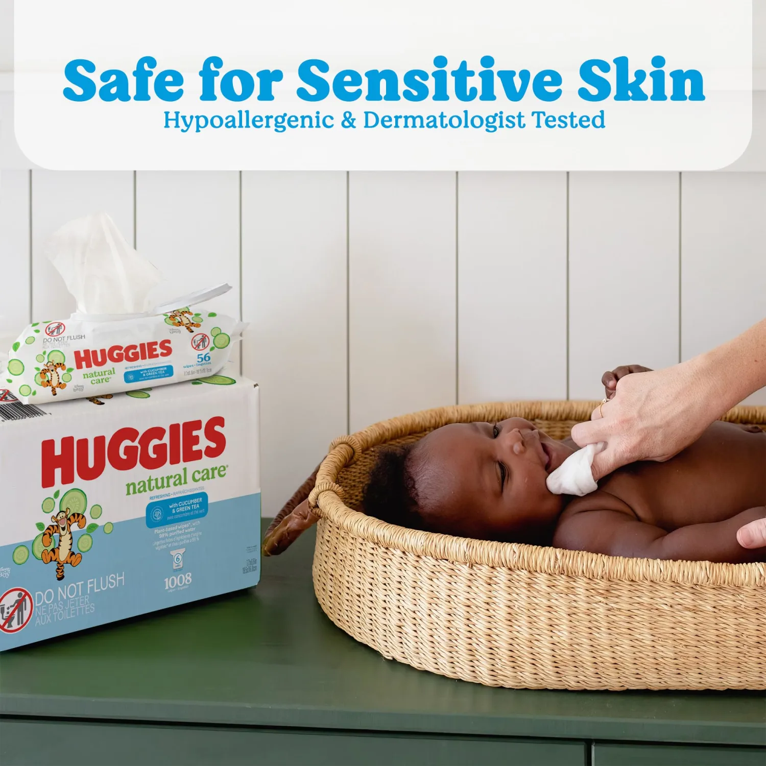 Huggies Natural Care Refreshing Baby Wipes, Hypoallergenic, Scented, 3 Flip-Top Packs (168 Wipes Total)