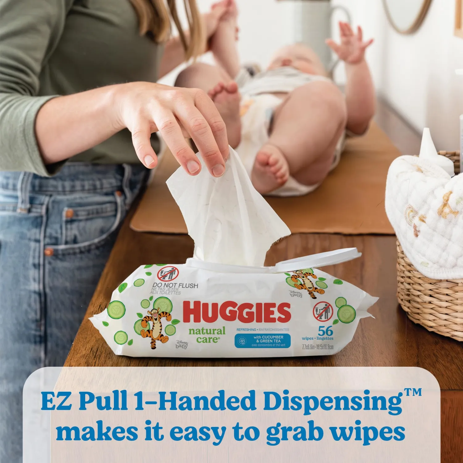 Huggies Natural Care Refreshing Baby Wipes, Hypoallergenic, Scented, 3 Flip-Top Packs (168 Wipes Total)