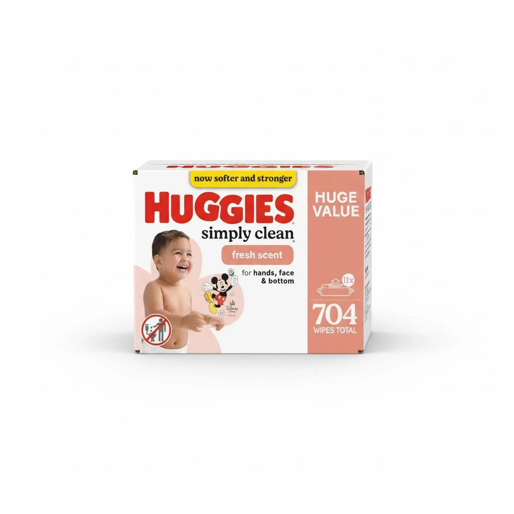Huggies Simply Clean Fresh Scent Baby Wipes, 11 Flip-Top Packs (704 Wipes Total), Packaging May Vary