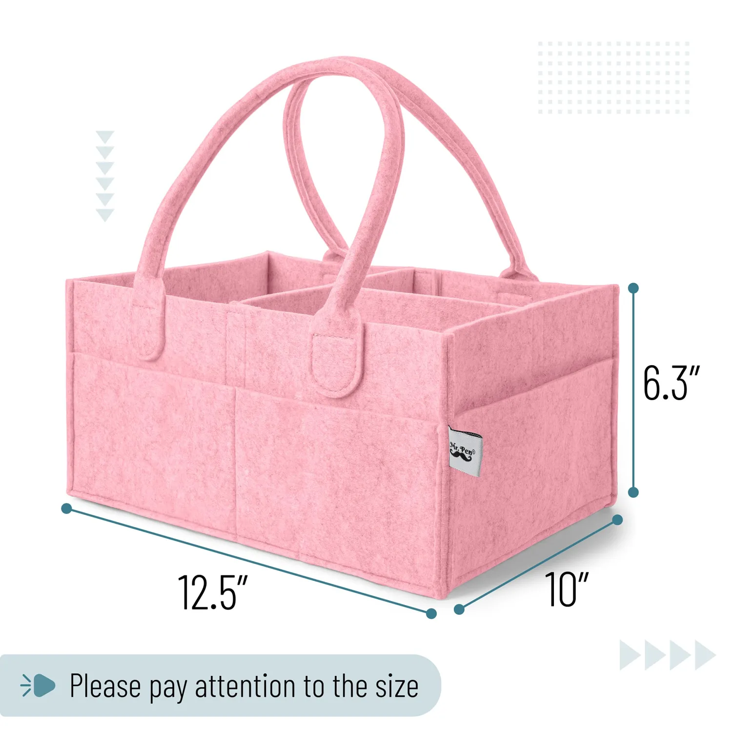 Mr. Pen- Baby Diaper Caddy Organizer, Pink, Baby Organizer, Car Diaper Caddy, Baby Caddy Organizer, Portable Diaper Caddy, Diaper Organizer for Changing Table, Baby Organizer for Nursery