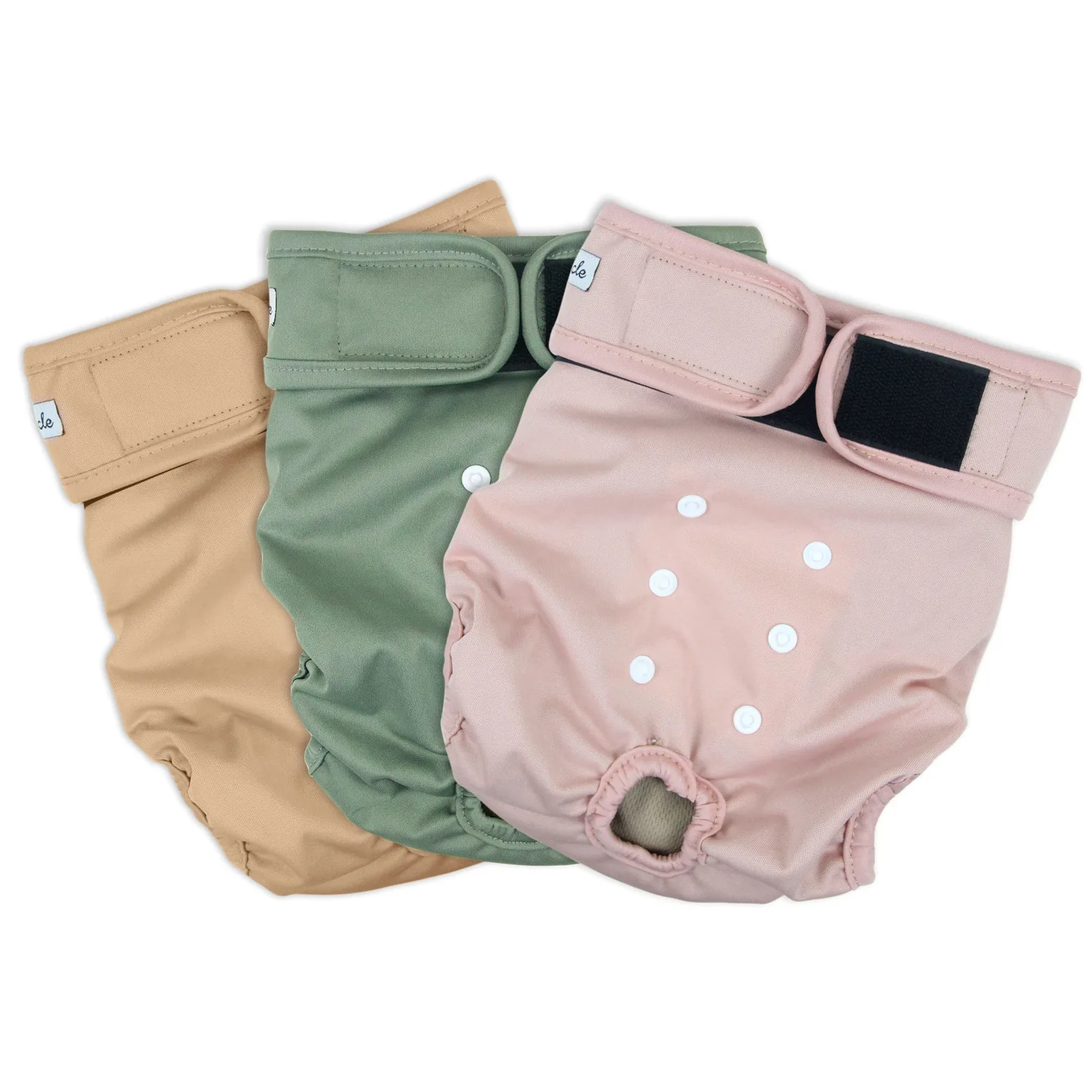 Washable Female Dog Diapers - Premium Reusable Diapers for Doggie in Heat - Highly Absorbent Dog Diapers Female for Pet Incontinence with Adjustable Snaps (Morandi, L)