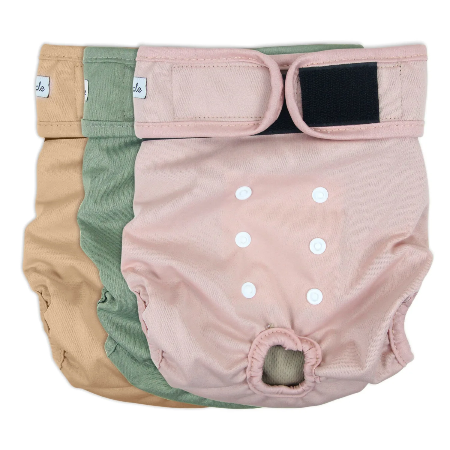 Washable Female Dog Diapers - Premium Reusable Diapers for Doggie in Heat - Highly Absorbent Dog Diapers Female for Pet Incontinence with Adjustable Snaps (Morandi, L)