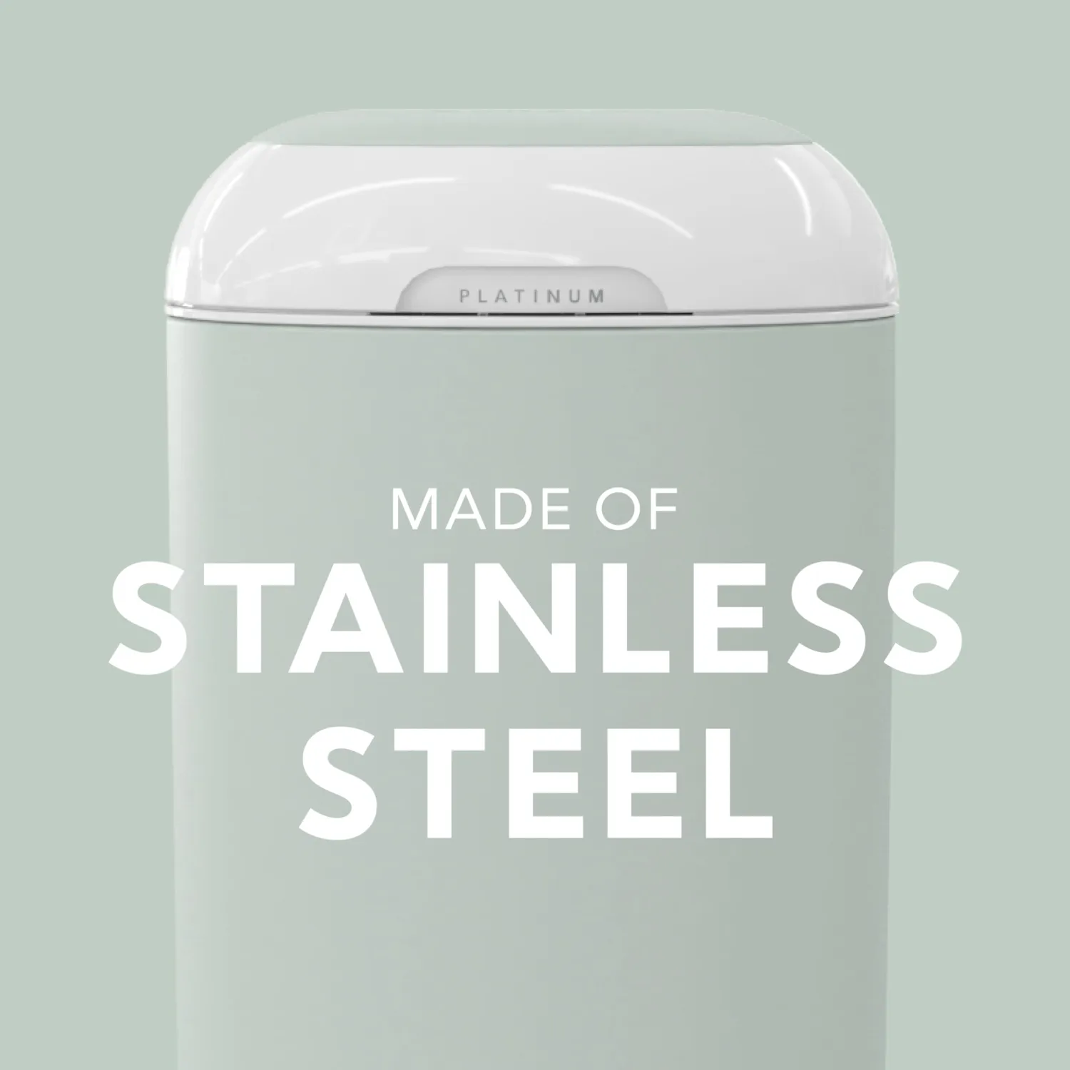Diaper Genie Platinum Pail (Sage Green) is Made in Durable Stainless Steel and Includes 1 Easy Roll Refill with 18 Bags That can Last up to 5 Months.