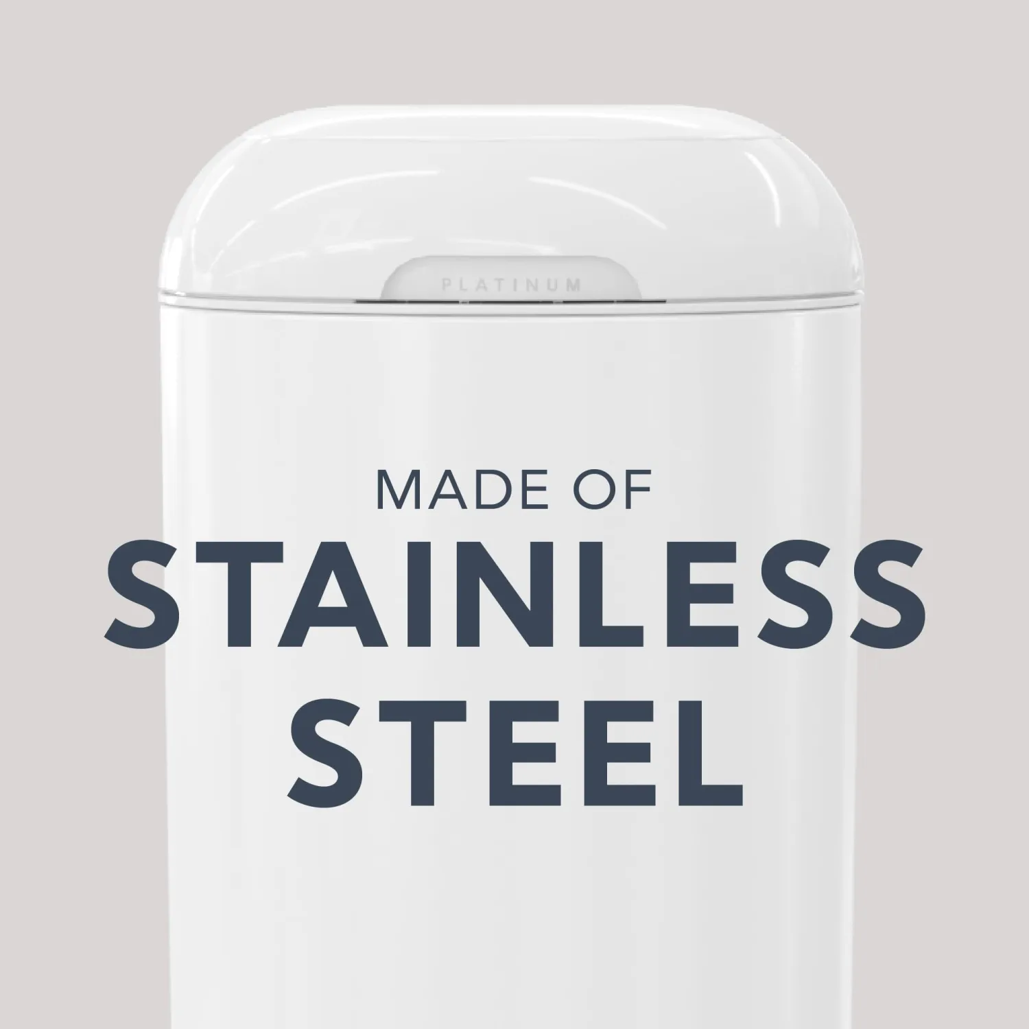 Diaper Genie Platinum Pail (Lilly White) is Made of Durable Stainless Steel and Includes 1 Easy Roll Refill with 18 Bags That can Last up to 5 Months.