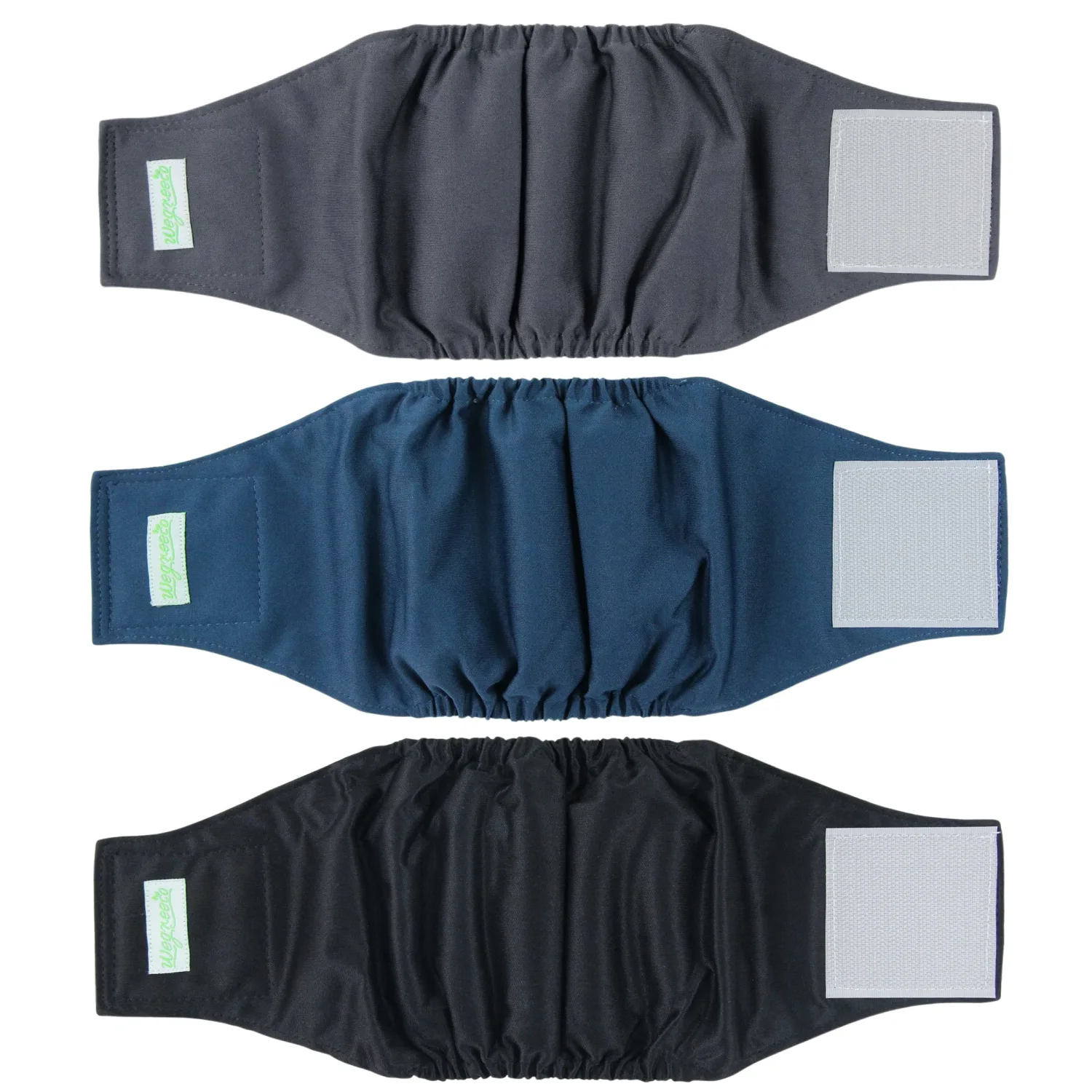Wegreeco Washable Male Dog Belly Band (Stylish Pattern)- Pack of 3 - Washable Male Dog Belly Wrap, Dog Diapers Male (Black, Charcoal, Navy, X-Small)