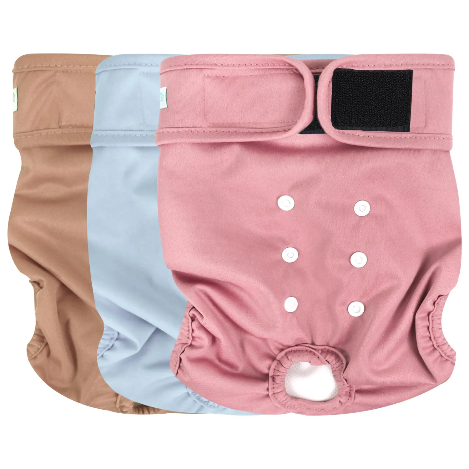 wegreeco Washable Dog Diapers Female Highly Absorbent Reusable Diapers for Doggie in Heat Dog Period Diapers for Heat Cycle, 3 Pack (Morandi,Medium