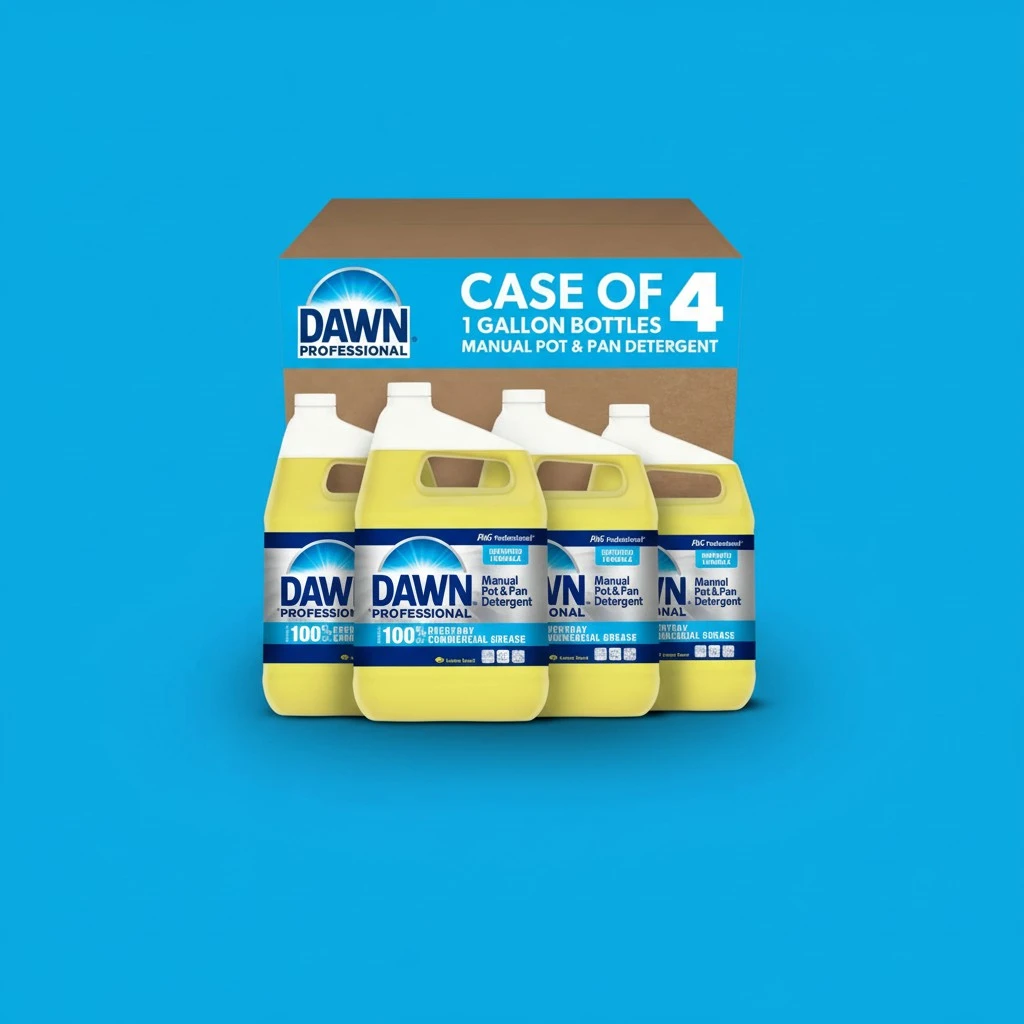 Dawn Dishwashing Liquid Soap Detergent, Bulk Degreaser Removes Greasy Foods from Pots, Pans and Dishes in Commercial Restaurant Kitchens, Lemon Scent, 1 Gal (Case of 4) (Packaging May Vary)