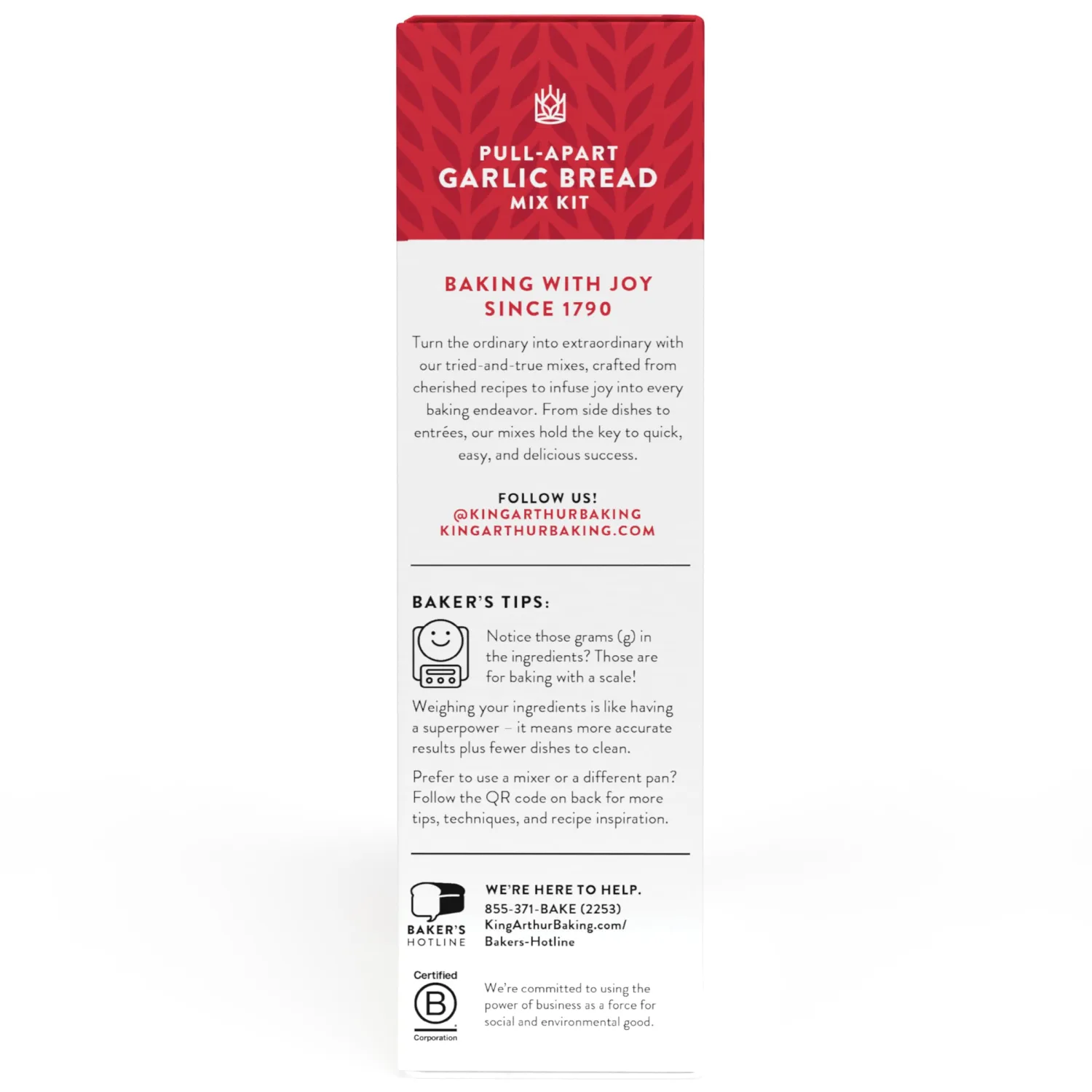 King Arthur Baking Company Pull-Apart Garlic Bread Mix Kit 15.25 oz., Baking Mix - Ready in 1 hour