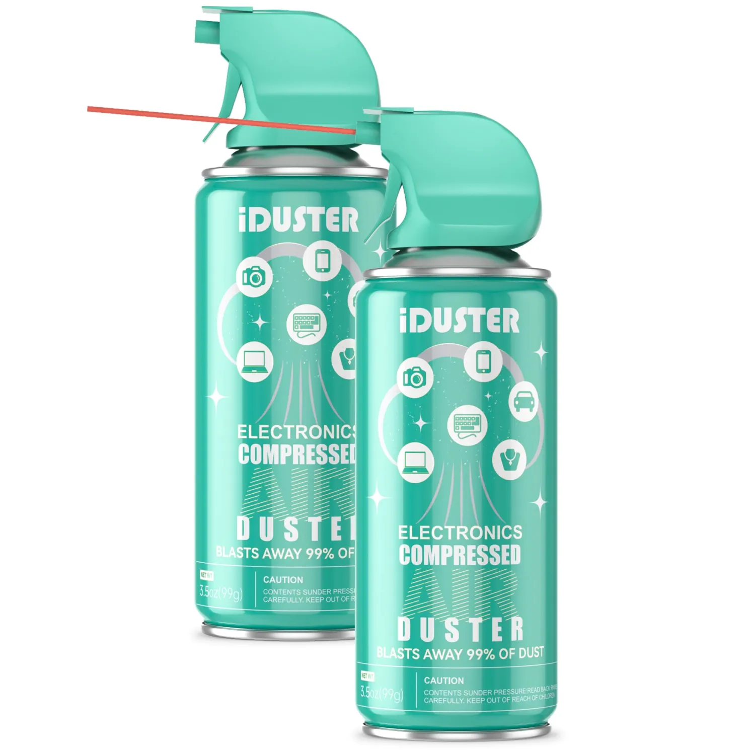 Compressed Canned Air Duster for Computer - iDuster Disposable Electronic Keyboard Cleaner for Cleaning Duster, 2PCS(3.5oz)