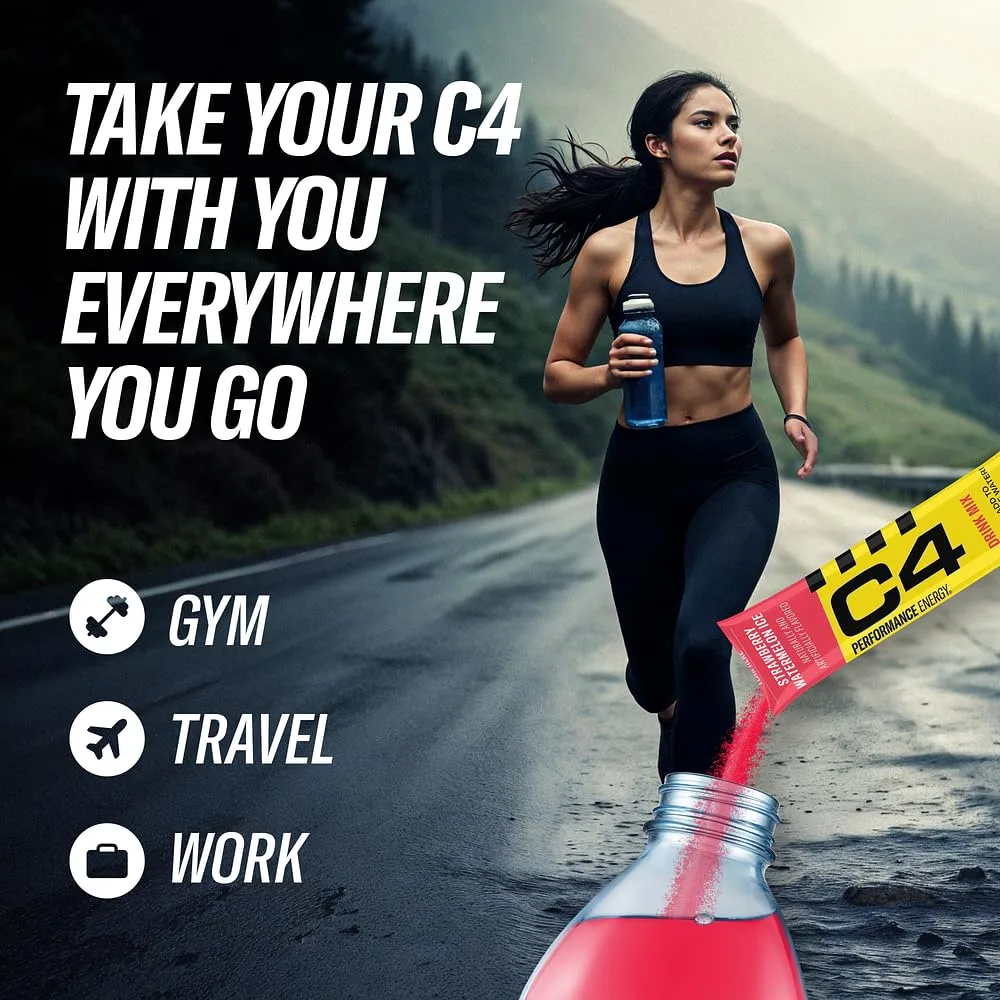 C4 Performance Energy, Variety Pack, 200mg Caffeine, Zero Sugar, NSF (3 boxes, 24 sticks)