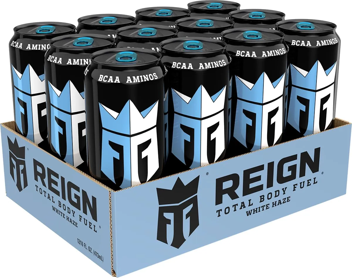 Reign Total Body Fuel, White Haze, Fitness & Performance Drink, 16 Fl Oz (Pack of 12)