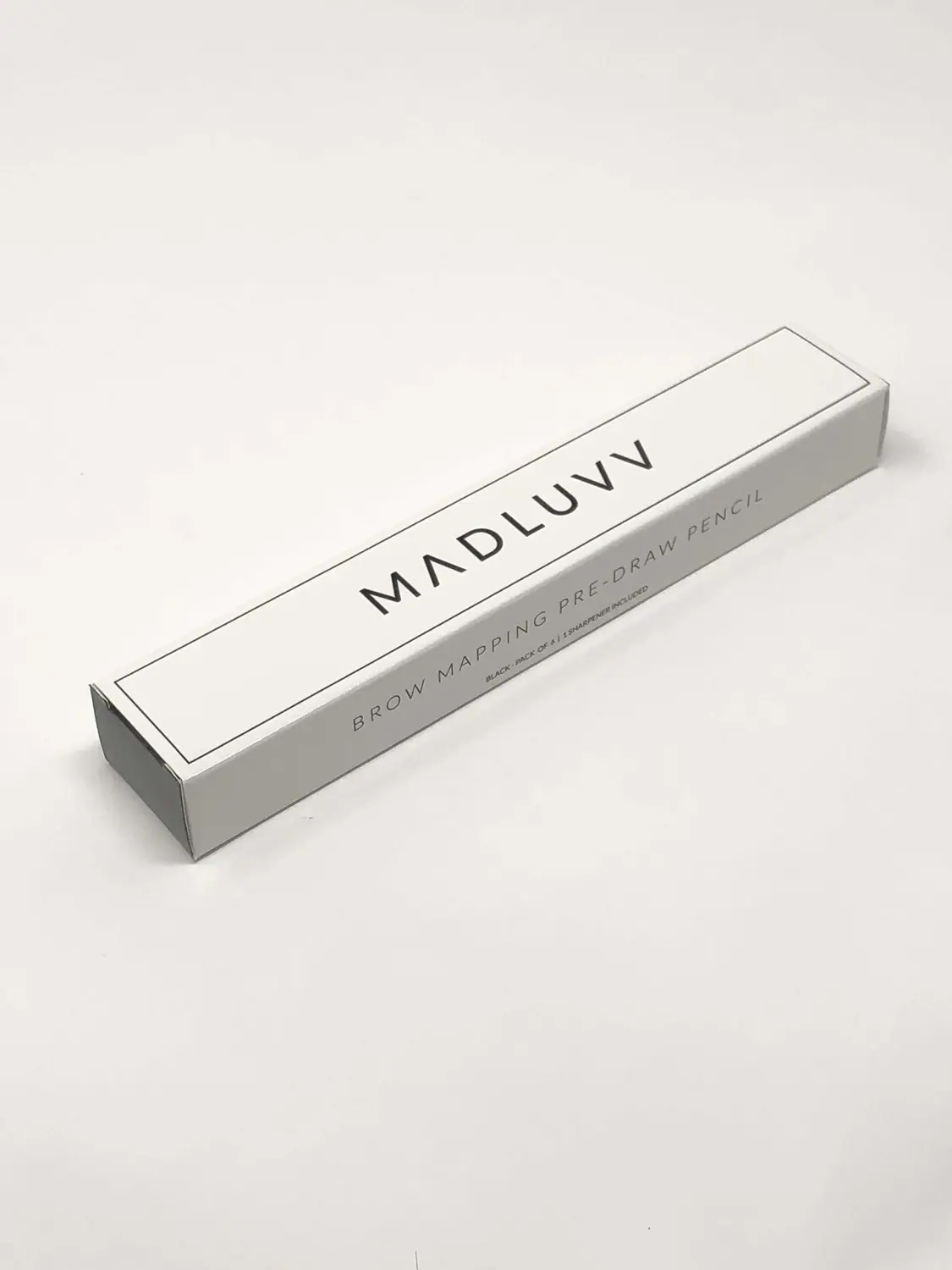 MADLUVV Brow Boss Brow Mapping Pre-draw Pencils and Sharpener, For Professional Brow Artists, Precise Line and Wax-Based Stays On During Procedure – 6 Pack