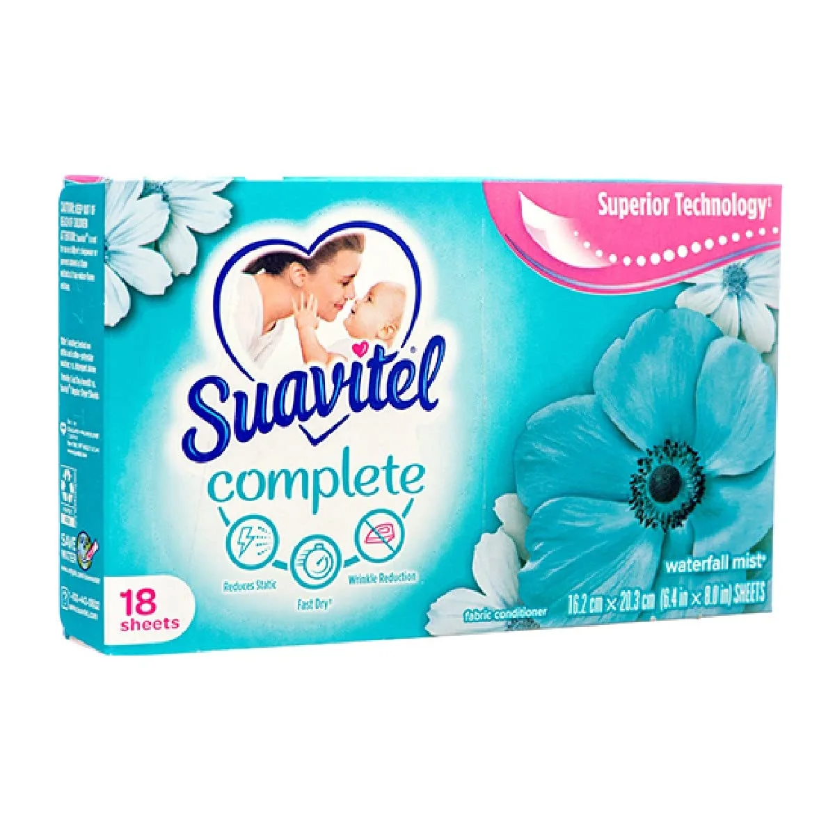 Suavitel Dryer Sheets Waterfall Mist 18 ct