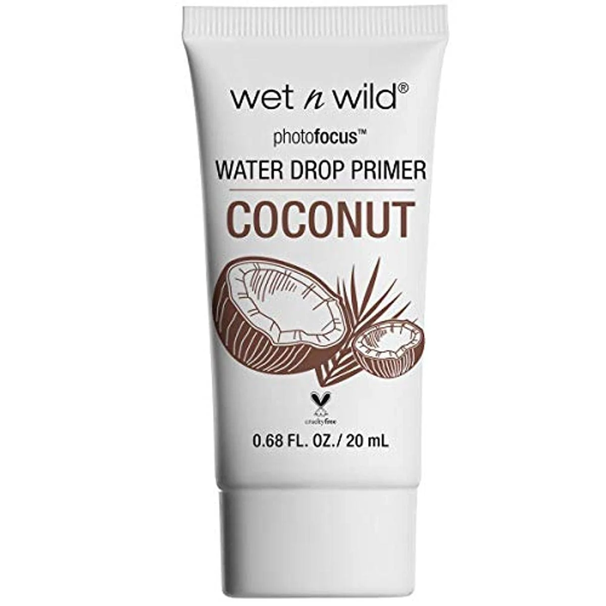 wet n wild Photo Focus Water Drop Primer, Hydrating Primer with Hyaluronic Acid, Cream-to-Liquid Texture, Cruelty-Free & Gluten-Free - Coconut