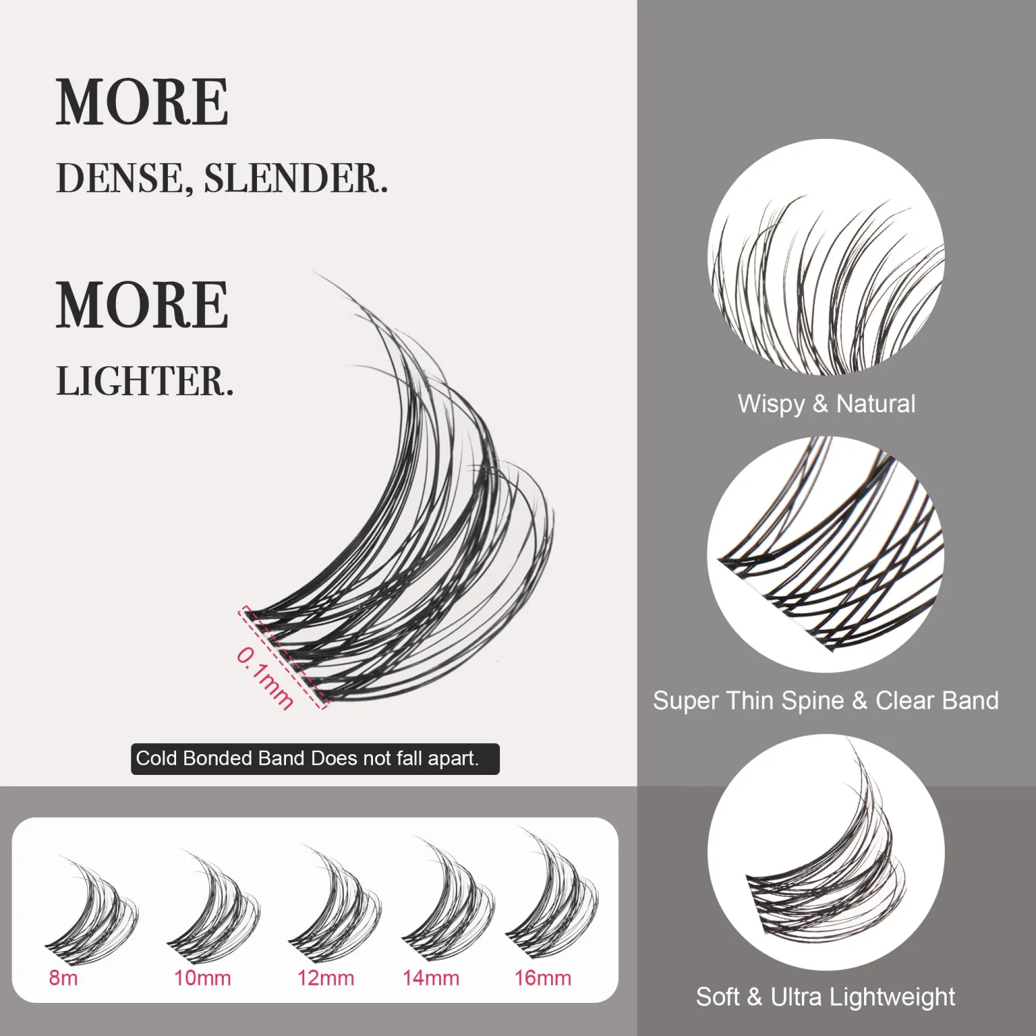 Lash Clusters Wispy 432pcs - Invisible Band Lash Clusters,Clear Band Lash Clusters For Natural Look - Lash Extension Kit With Lash Bond and Seal,Eyelash Extensions Kit Individual Lashes 0.07D-8-16MM